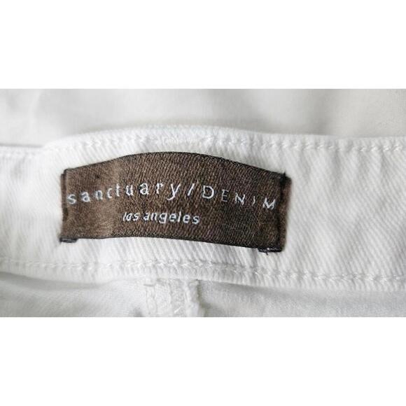 Sanctuary Denim Women's White High Rise Straight Jeans with Raw Hem Size 31 - Picture 3 of 11